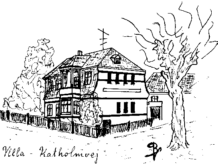 Tegning: Villa på Katholmvej